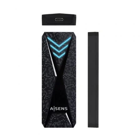 Aisens Caja Externa M.2 NVMe RGB Gaming ASM2-RGB013B Negra